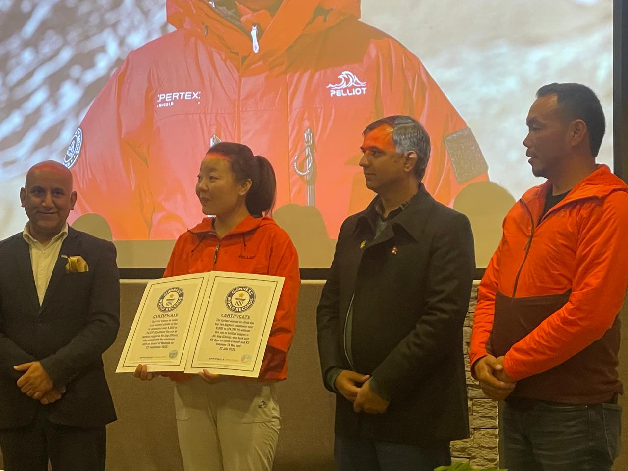 Record-holding Chinese climber, Sherpas felicitated for historic Mustang first ascents